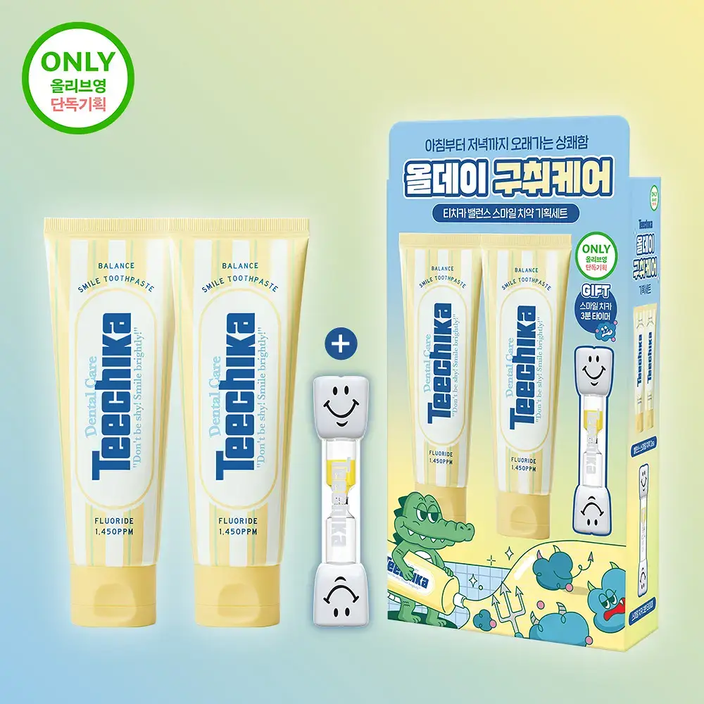 [고불소] 티치카 밸런스 스마일 치약 단독기획 (치약 2EA+양치 타이머)
